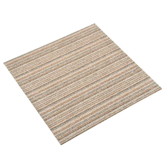 vidaXL Χαλί 20 pcs Ριγέ μπεζ 50 x 50 cm 100% Πολυπροπυλένιο