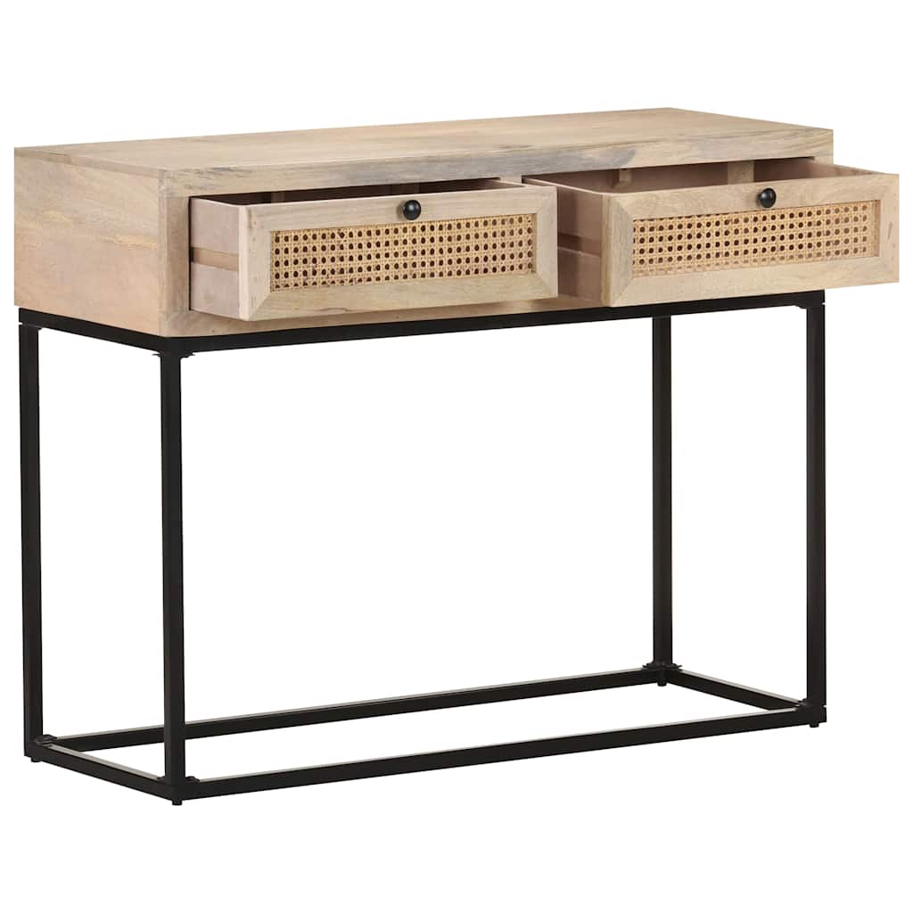 vidaXL Τραπέζι Κονσόλα 100x35x76εκ Μασίφ Ξύλο Μάνγκο/Φυσικό Ζαχαροκάλ.