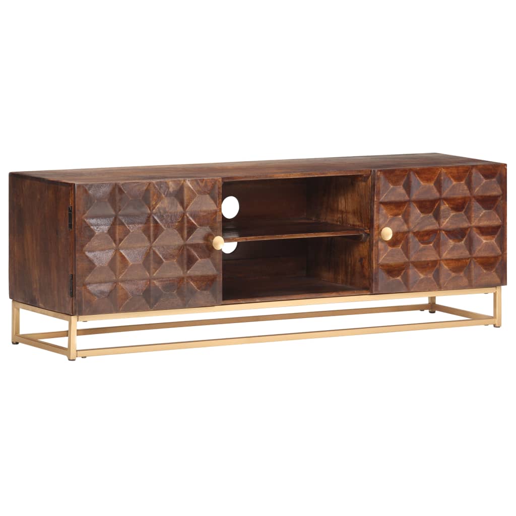 vidaXL Έπιπλο Τηλεόρασης 124x29x45 εκ. από Μασίφ Ξύλο Μάνγκο