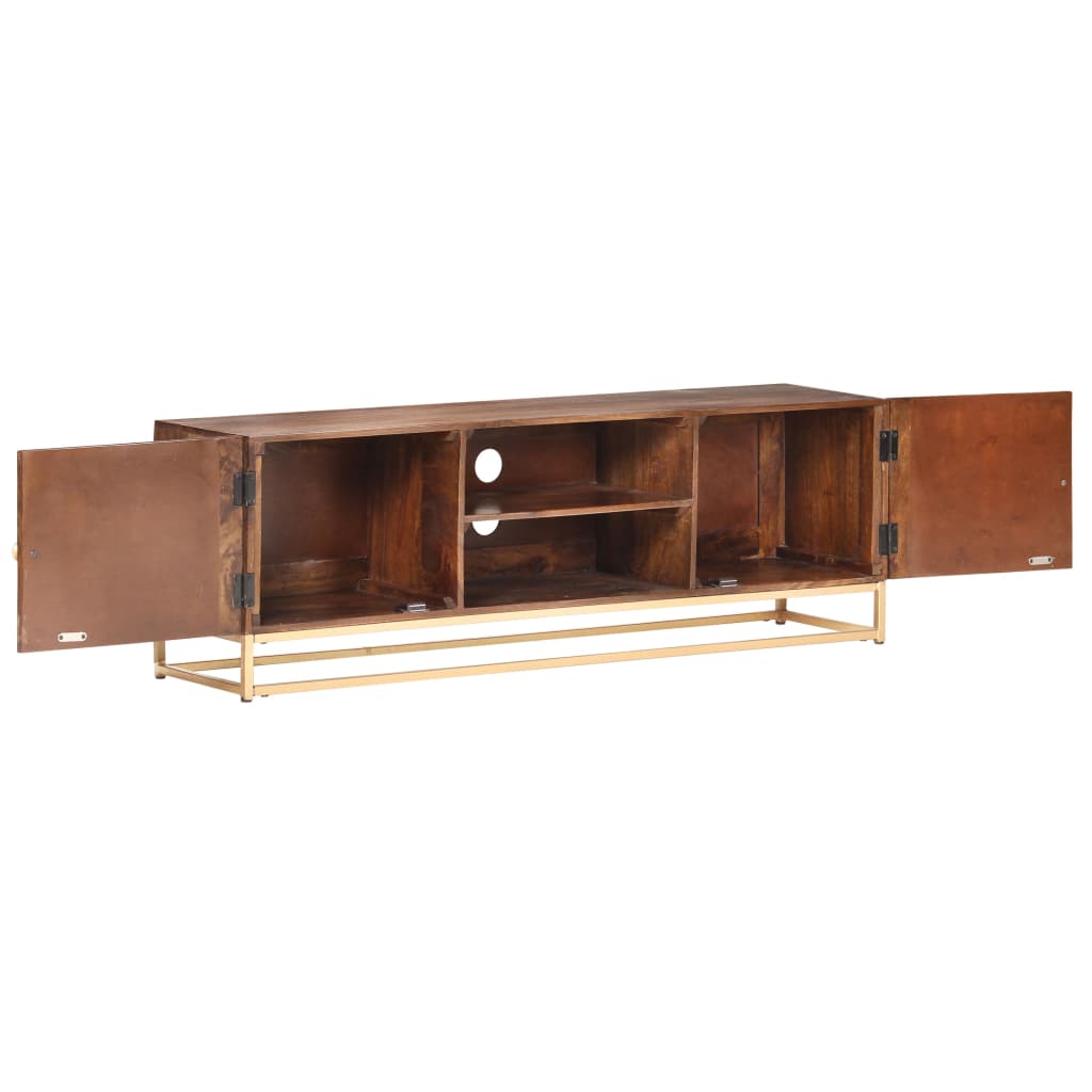 vidaXL Έπιπλο Τηλεόρασης 124x29x45 εκ. από Μασίφ Ξύλο Μάνγκο