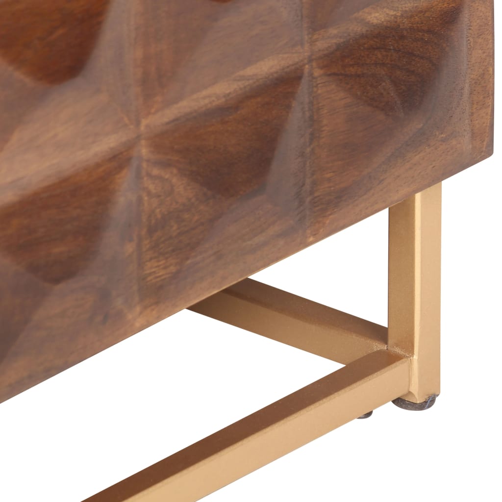 vidaXL Έπιπλο Τηλεόρασης 124x29x45 εκ. από Μασίφ Ξύλο Μάνγκο