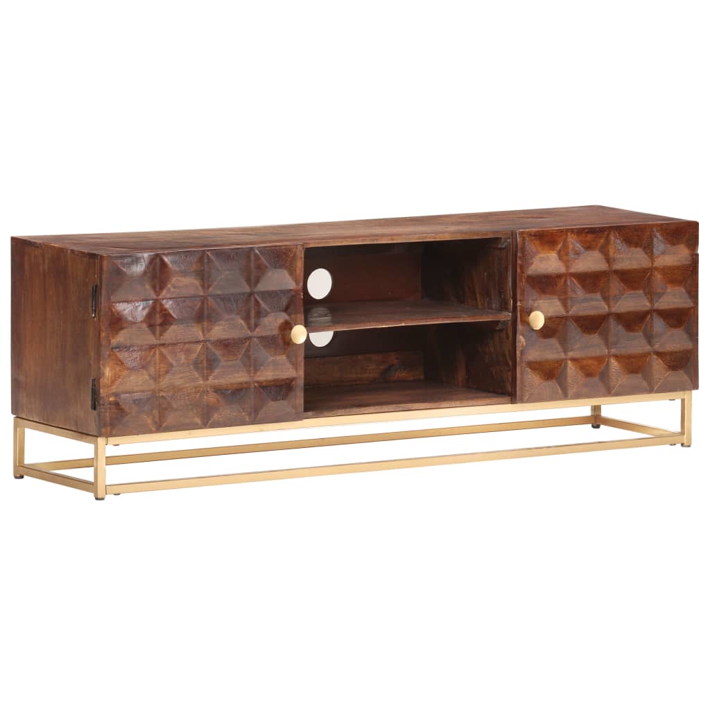 vidaXL Έπιπλο Τηλεόρασης 124x29x45 εκ. από Μασίφ Ξύλο Μάνγκο
