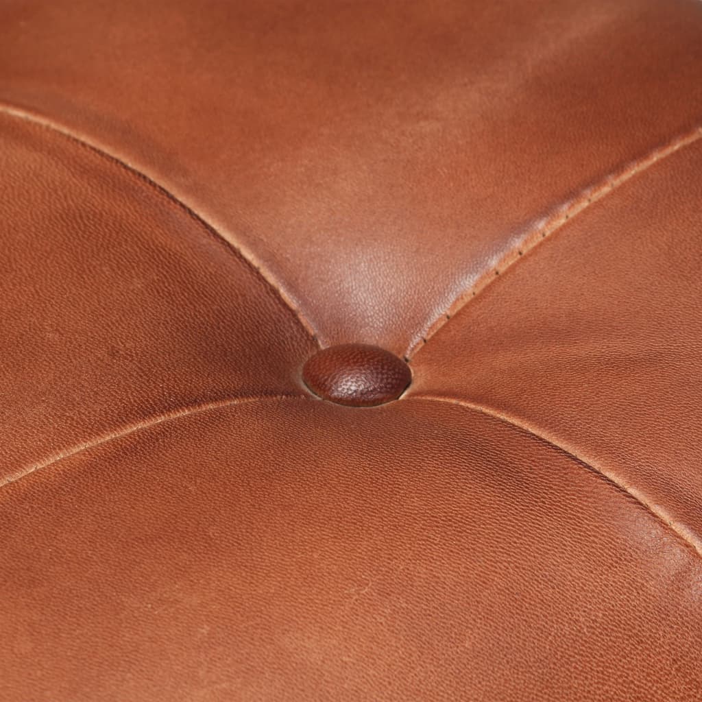 vidaXL Καρέκλες Τραπεζαρίας «Πρόβολος» 2 τεμ. Καφέ από Γνήσιο Δέρμα