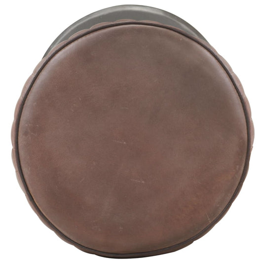 vidaXL Σκαμπό Μπαρ Αντικέ Καφέ από Γνήσιο Δέρμα