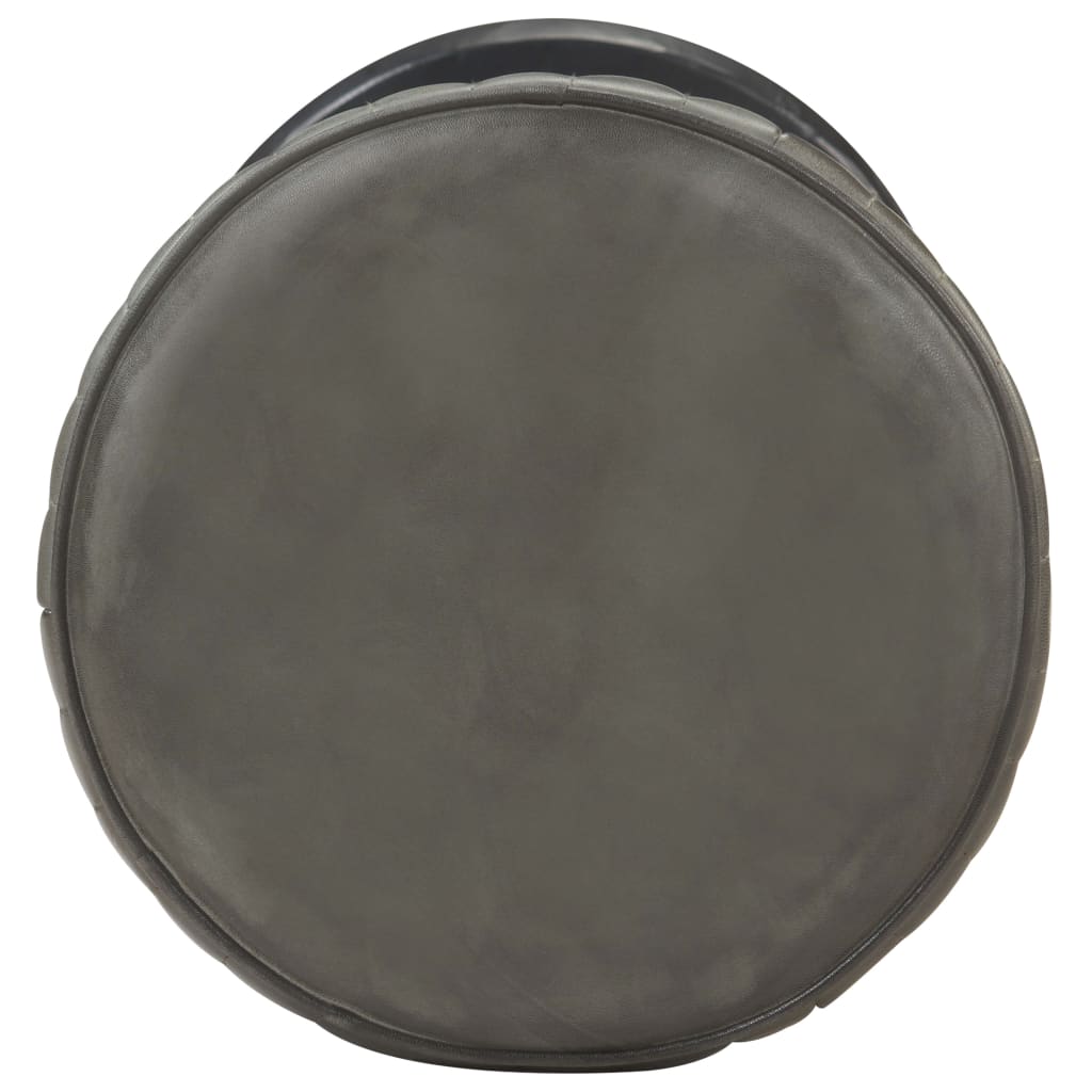 vidaXL Σκαμπό Μπαρ Αντικέ Γκρι από Γνήσιο Δέρμα