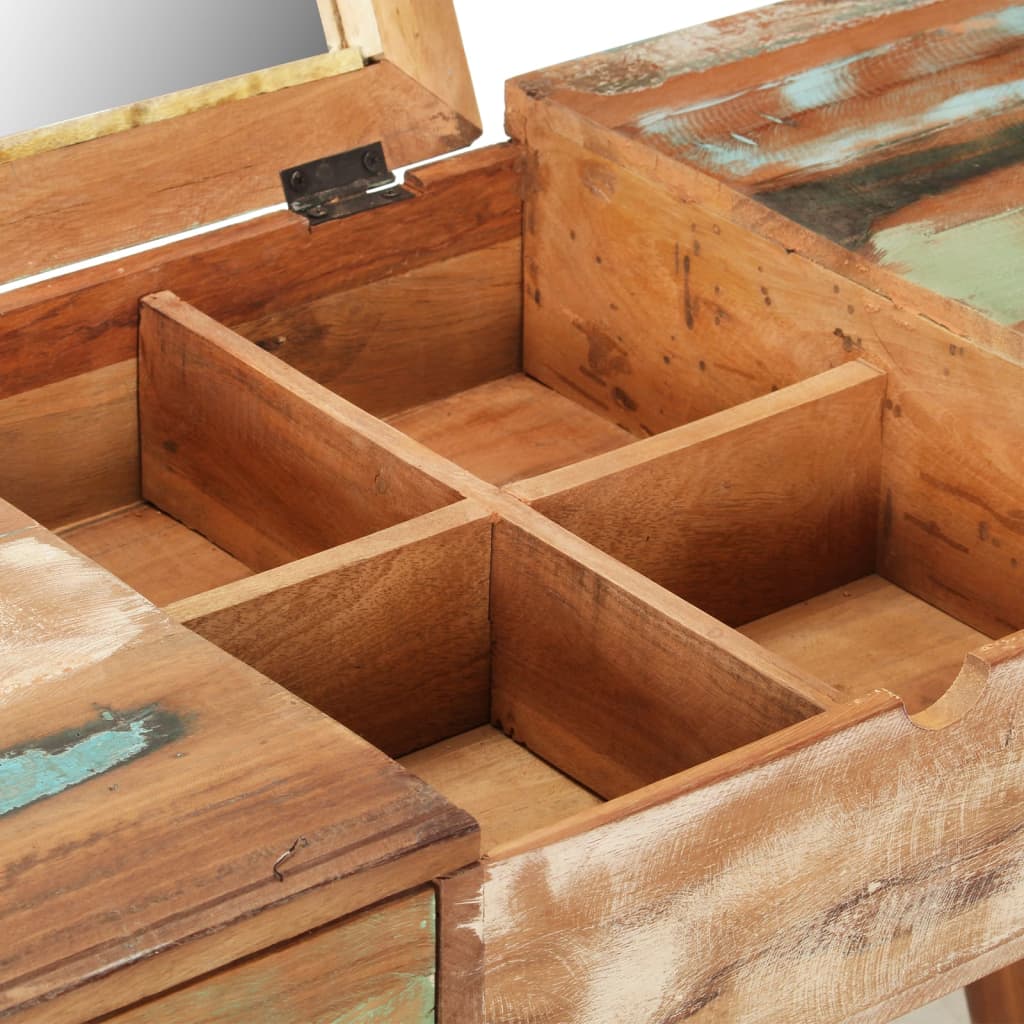 vidaXL Τουαλέτα 112x45x76 εκ. από Μασίφ Ανακυκλωμένο Ξύλο με Καθρέπτη