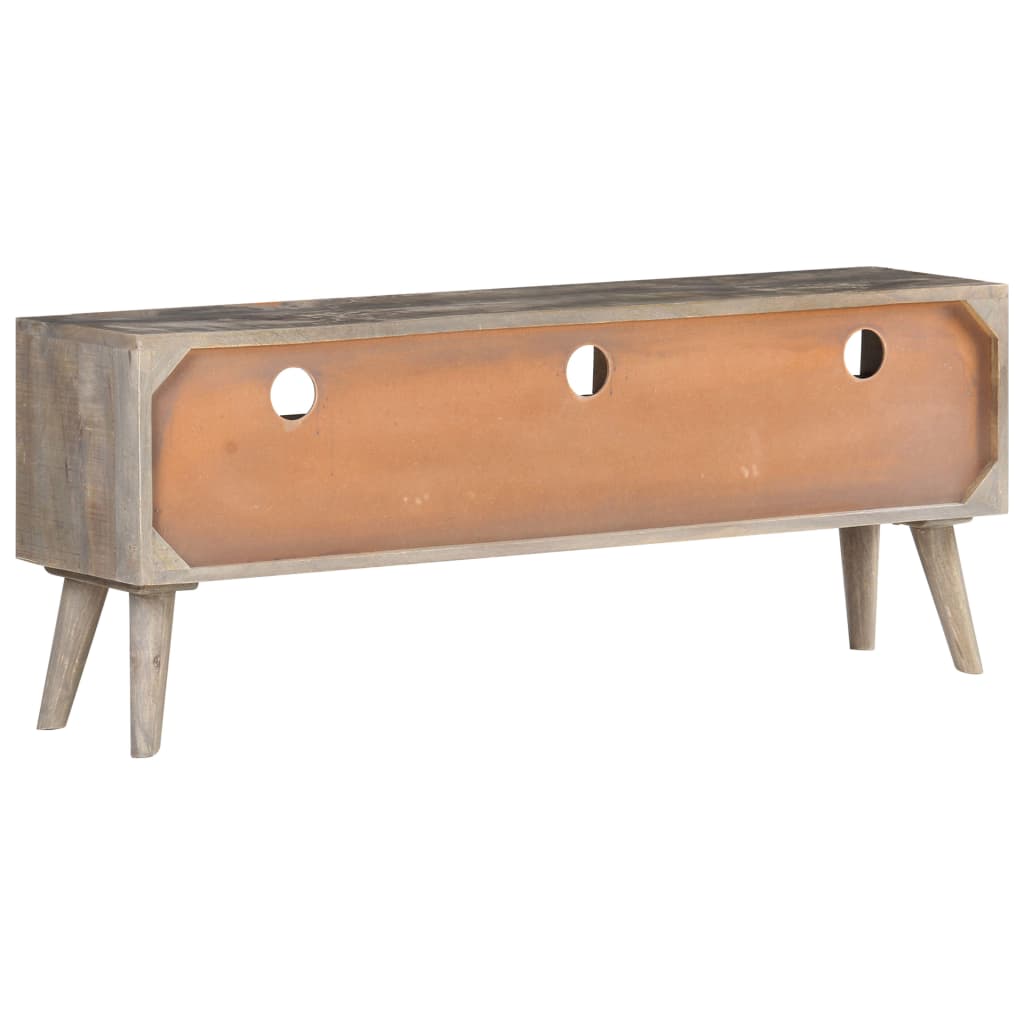 vidaXL Έπιπλο Τηλεόρασης Γκρι 130x35x51 εκ. Μασίφ Ακατέργαστο Μάνγκο