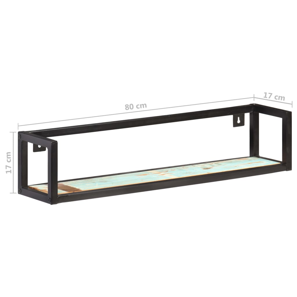 vidaXL Ράφια Τοίχου 2 τεμ. 80 εκ. από Μασίφ Ανακυκλωμένο Ξύλο