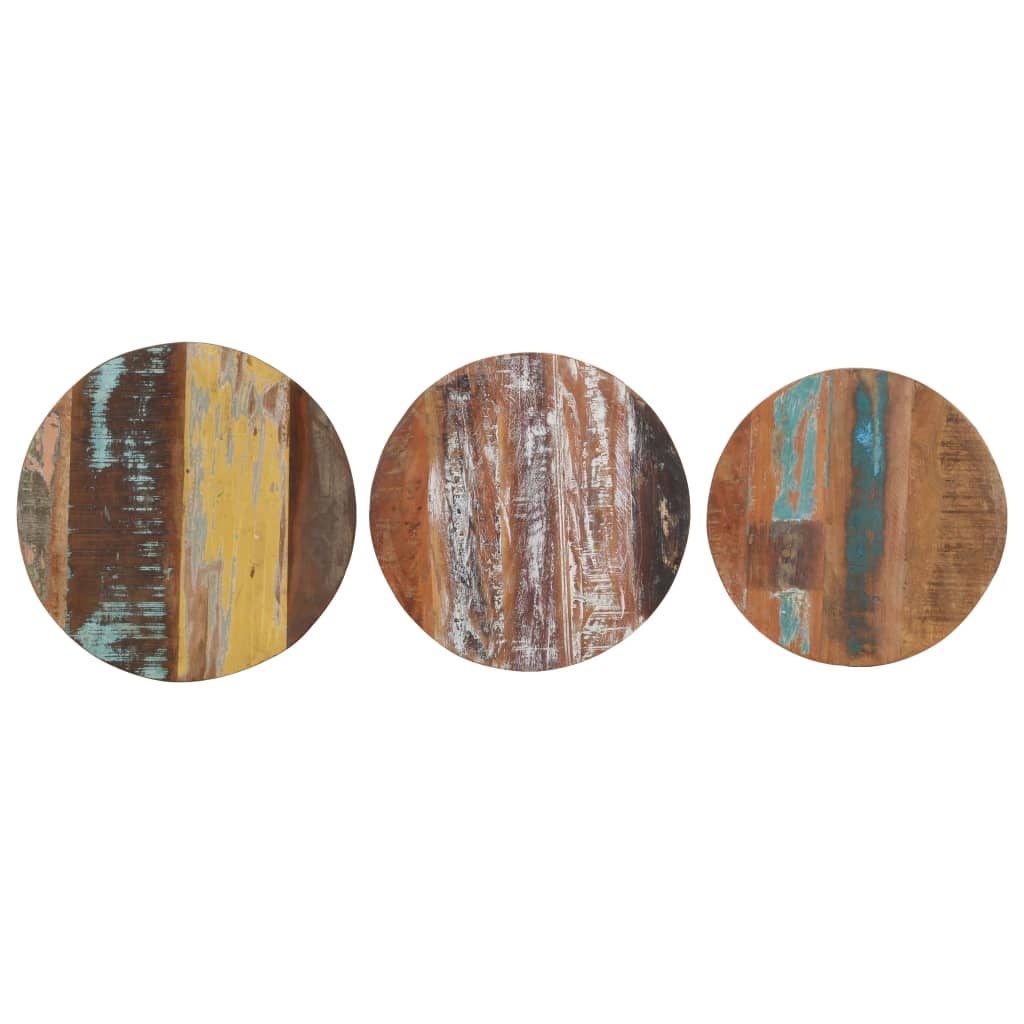 vidaXL Τραπεζάκια Βοηθητικά 3 τεμ. από Μασίφ Ανακυκλωμένο Ξύλο