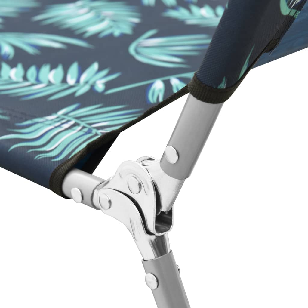 vidaXL Ξαπλώστρα Πτυσσόμενη Σχέδιο Φύλλων από Ατσάλι / Ύφασμα