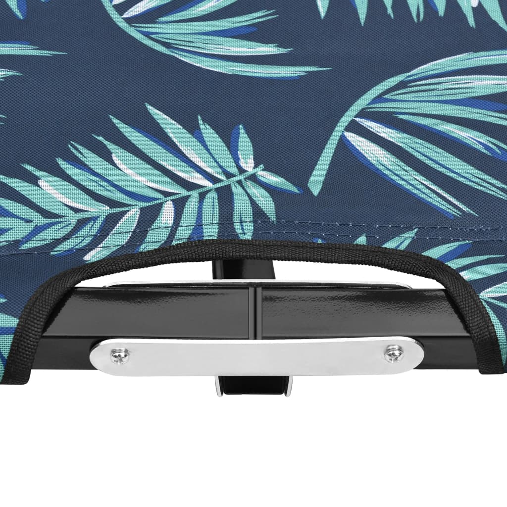 vidaXL Ξαπλώστρα Δύο Ατόμων Πτυσσόμενη Σχέδιο Φύλλων Ατσάλινη