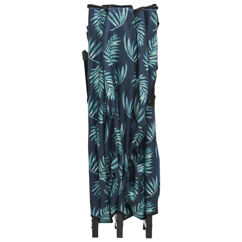 vidaXL Ξαπλώστρα Δύο Ατόμων Πτυσσόμενη Σχέδιο Φύλλων Ατσάλινη