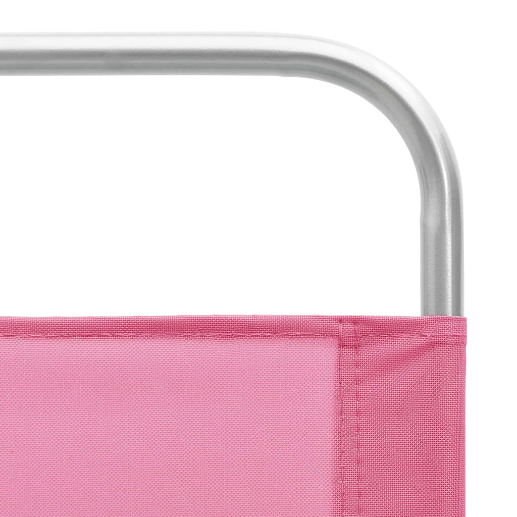 vidaXL Καρέκλες Παραλίας Πτυσσόμενες 2 τεμ. Ροζ Υφασμάτινες