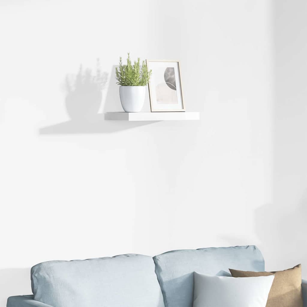 vidaXL Ράφι Τοίχου Γυαλιστερό Άσπρο 40x23x3,8 εκ. MDF