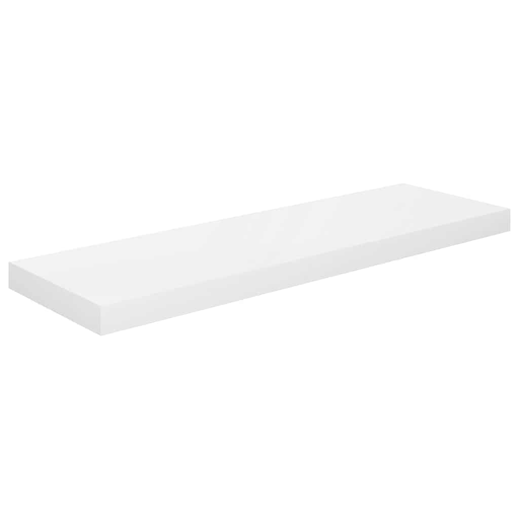 vidaXL Ράφι Τοίχου Γυαλιστερό Άσπρο 80x23,5x3,8 εκ. MDF