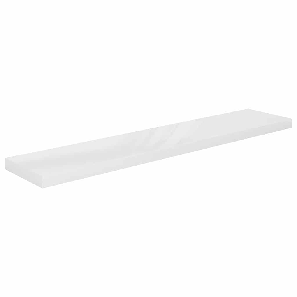 vidaXL Ράφι Τοίχου Γυαλιστερό Άσπρο 120x23,5x3,8 εκ. MDF
