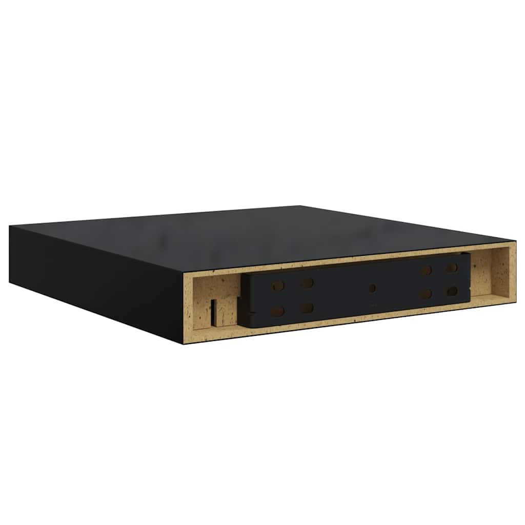 vidaXL Ράφι Τοίχου Γυαλιστερό Μαύρο 23x23,5x3,8 εκ. MDF