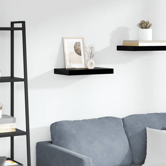vidaXL Ράφι Τοίχου Γυαλιστερό Μαύρο 40x23,5x3,8 εκ. MDF