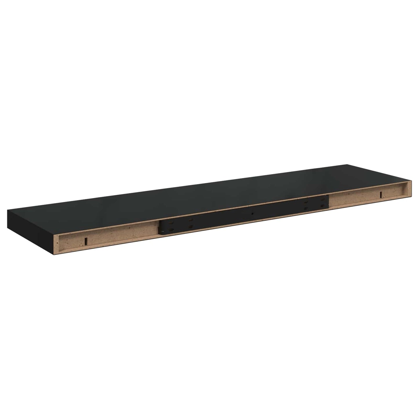 vidaXL Ράφια Τοίχου 4 τεμ. Γυαλιστερό Μαύρο 90 x 23,5 x 3,8 εκ. MDF