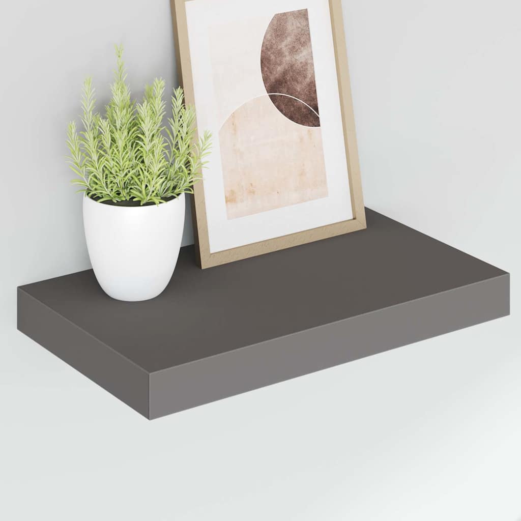vidaXL Ράφι Τοίχου Γυαλιστερό Γκρι 40 x 23 x 3,8 εκ. MDF