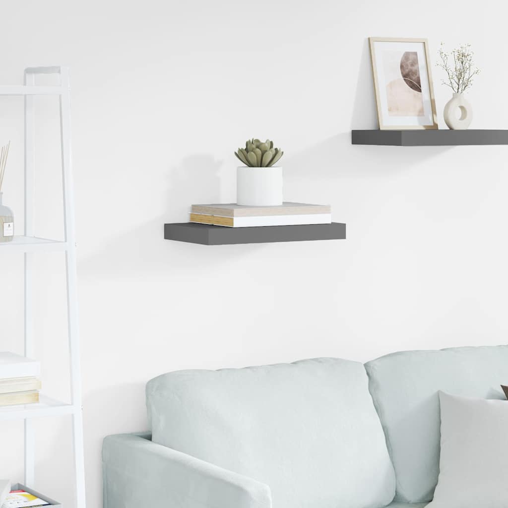 vidaXL Ράφι Τοίχου Γυαλιστερό Γκρι 40 x 23 x 3,8 εκ. MDF