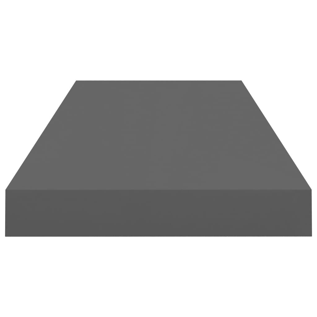 vidaXL Ράφια Τοίχου Γυαλιστερά Γκρι 2 Τεμάχια 60 x 23,5 x 3,8 εκ. MDF