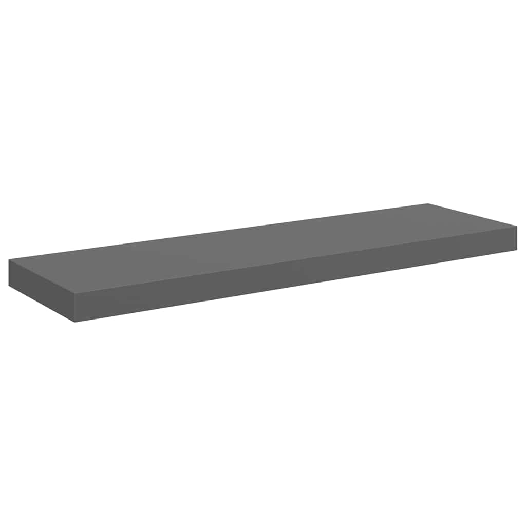vidaXL Ράφι Τοίχου Γυαλιστερό Γκρι 80x23,5x3,8 εκ. MDF