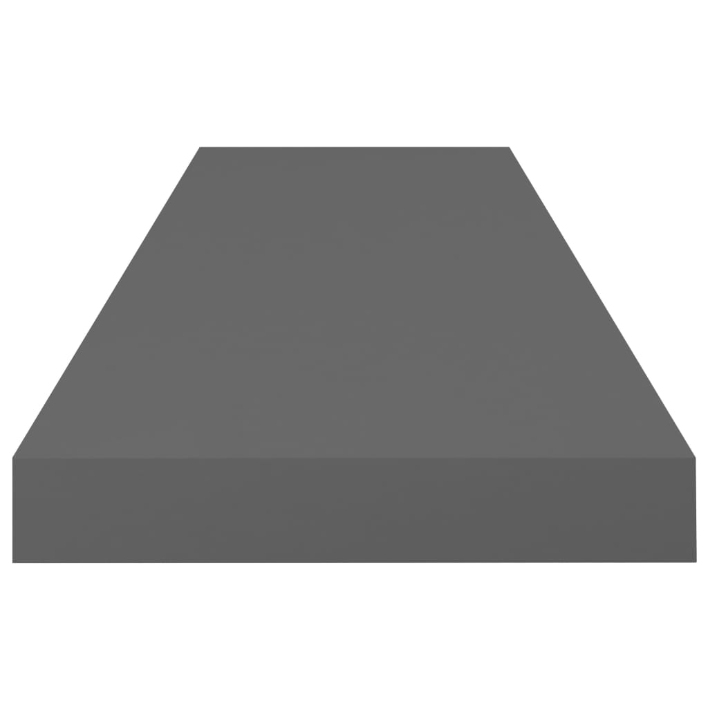 vidaXL Ράφι Τοίχου Γυαλιστερό Γκρι 80x23,5x3,8 εκ. MDF