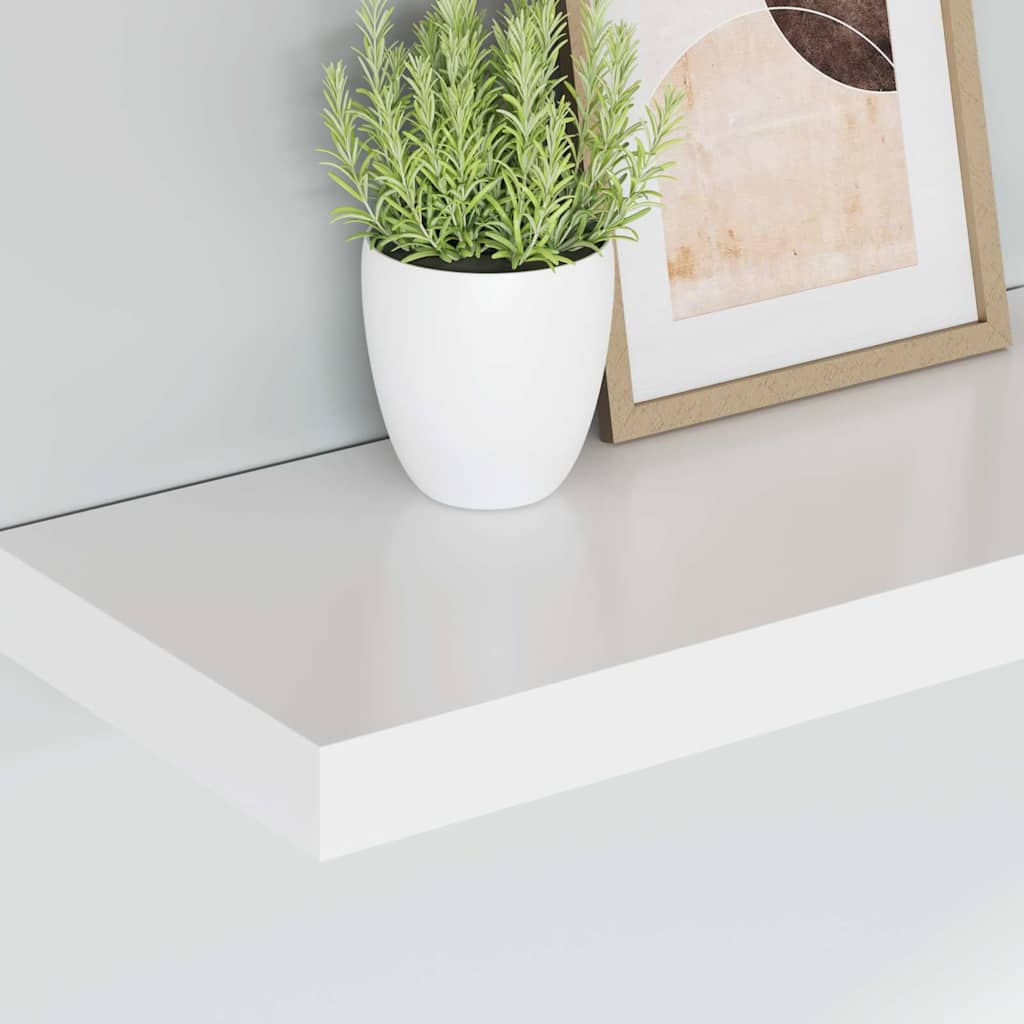 vidaXL Ράφια Τοίχου 2 τεμ. Άσπρα 50x23x3,8 εκ. MDF