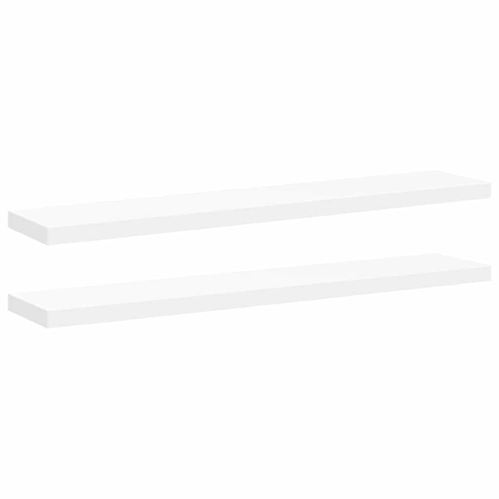 vidaXL Ράφια Τοίχου 2 τεμ. Άσπρα 120x23,5x3,8 εκ. MDF