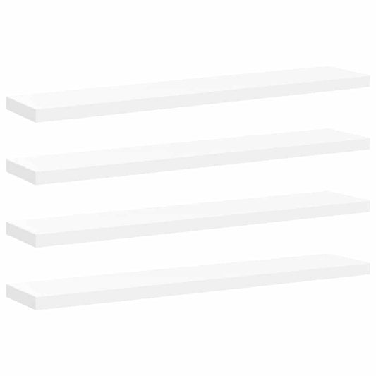 vidaXL Ράφια Τοίχου 4 τεμ. Άσπρα 120x23,5x3,8 εκ. MDF