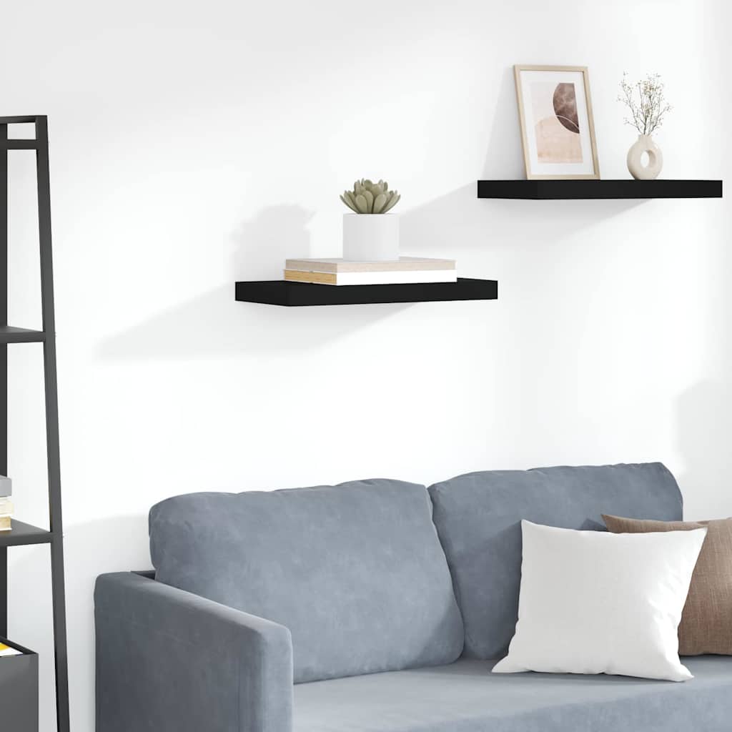 vidaXL Ράφι Τοίχου Μαύρο 50x23x3,8 εκ. MDF