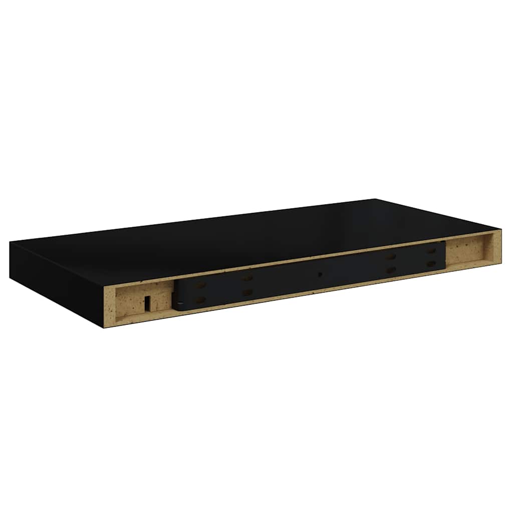 vidaXL Ράφια Τοίχου 4 τεμ. Μαύρα 50x23,5x3,8 εκ. MDF