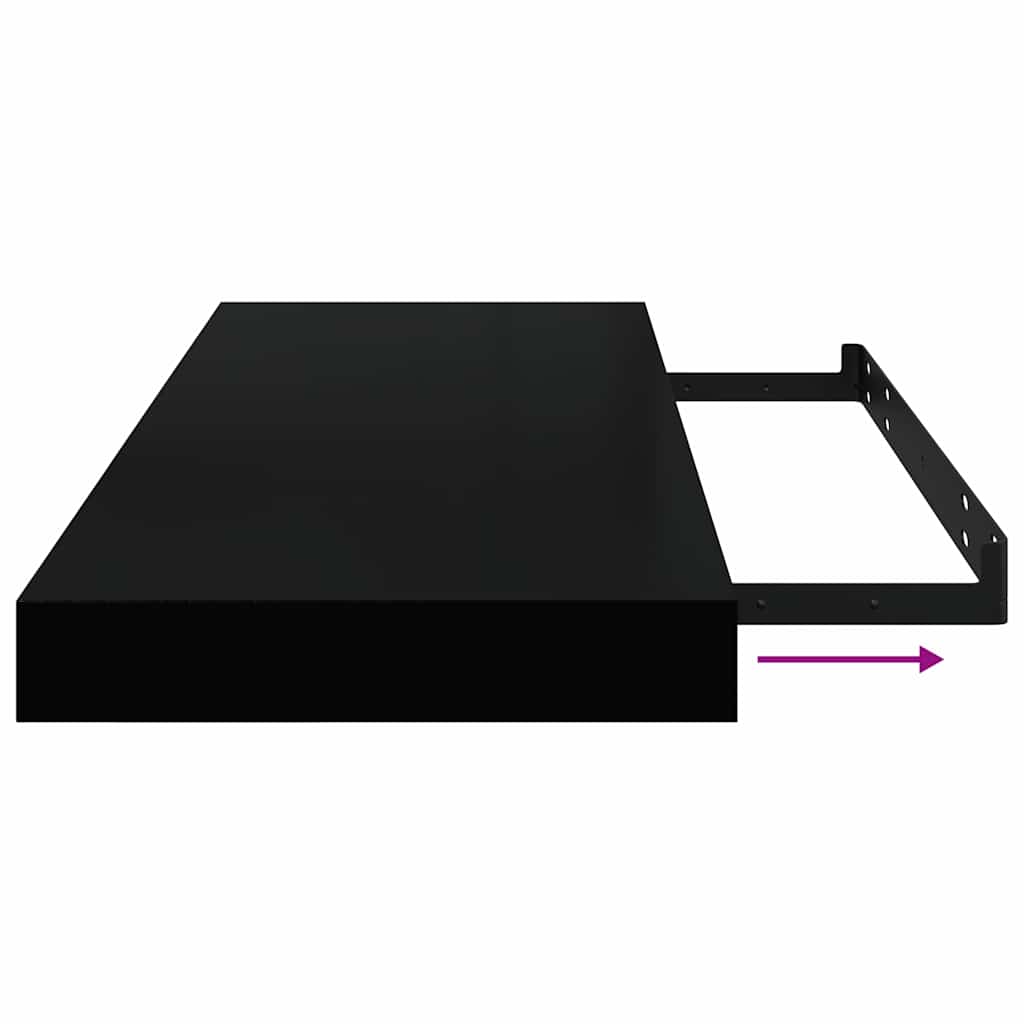 vidaXL Ράφι Τοίχου Μαύρο 60 x 23,5 x 3,8 εκ. MDF