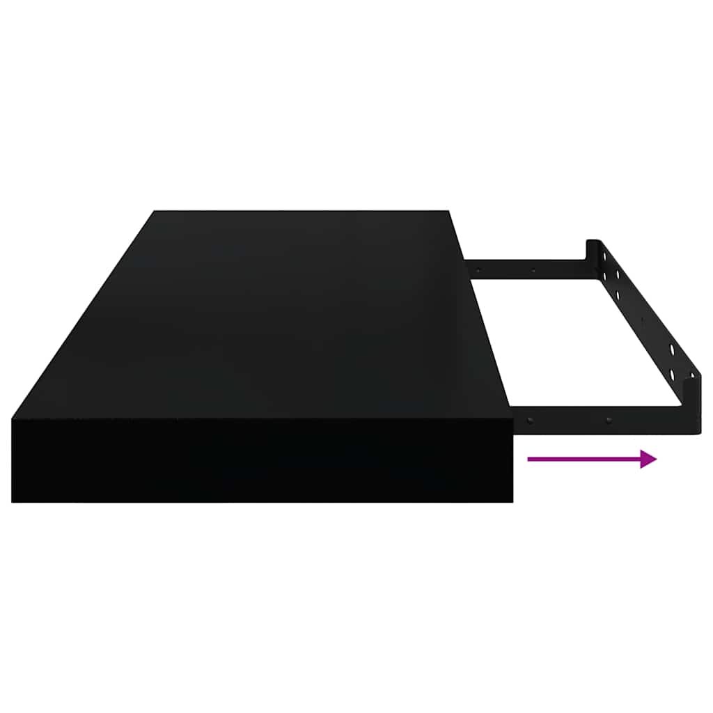 vidaXL Ράφια Τοίχου 4 τεμ. Μαύρα 60x23,5x3,8 εκ. MDF