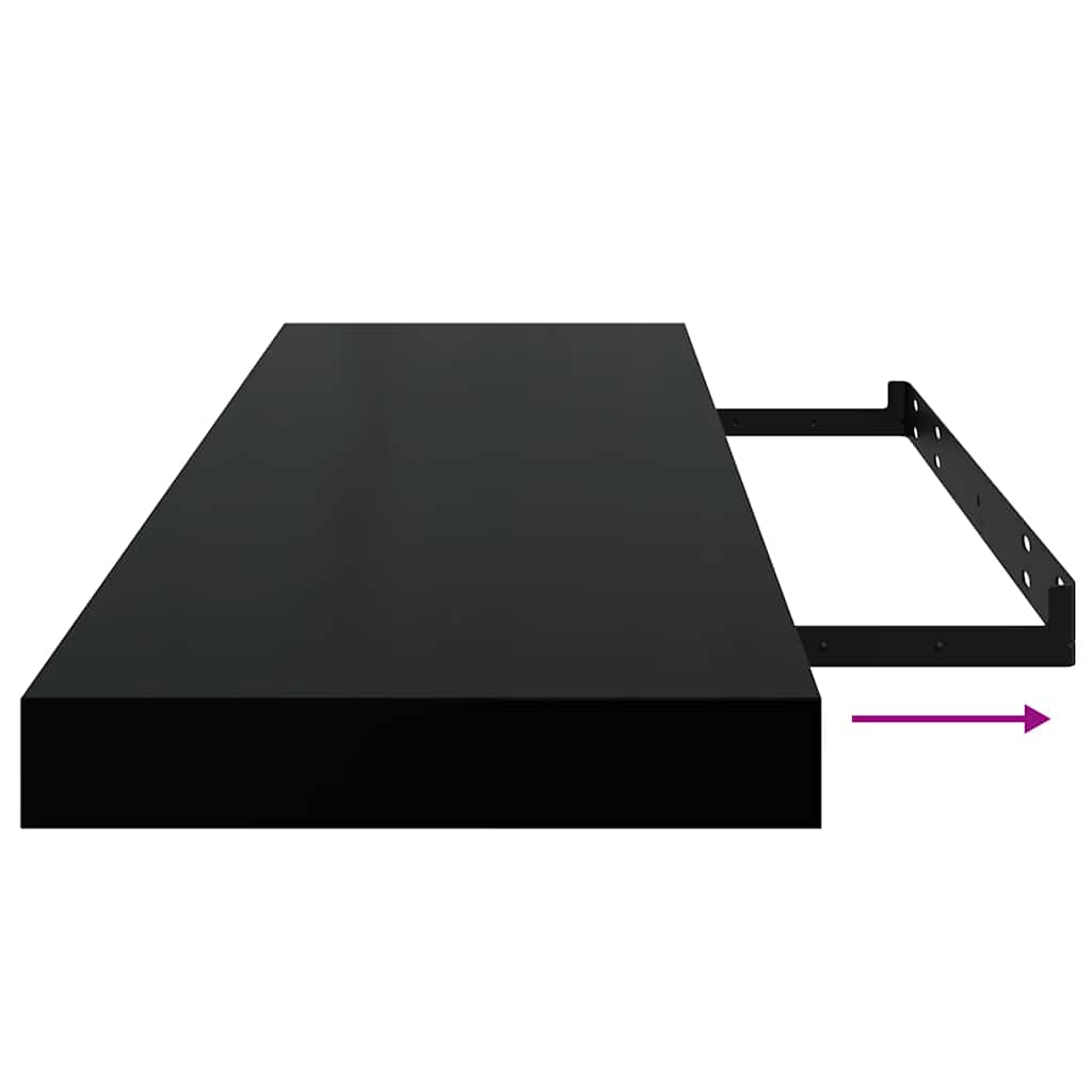 vidaXL Ράφια Τοίχου 4 τεμ. Μαύρα 80x23,5x3,8 εκ. MDF