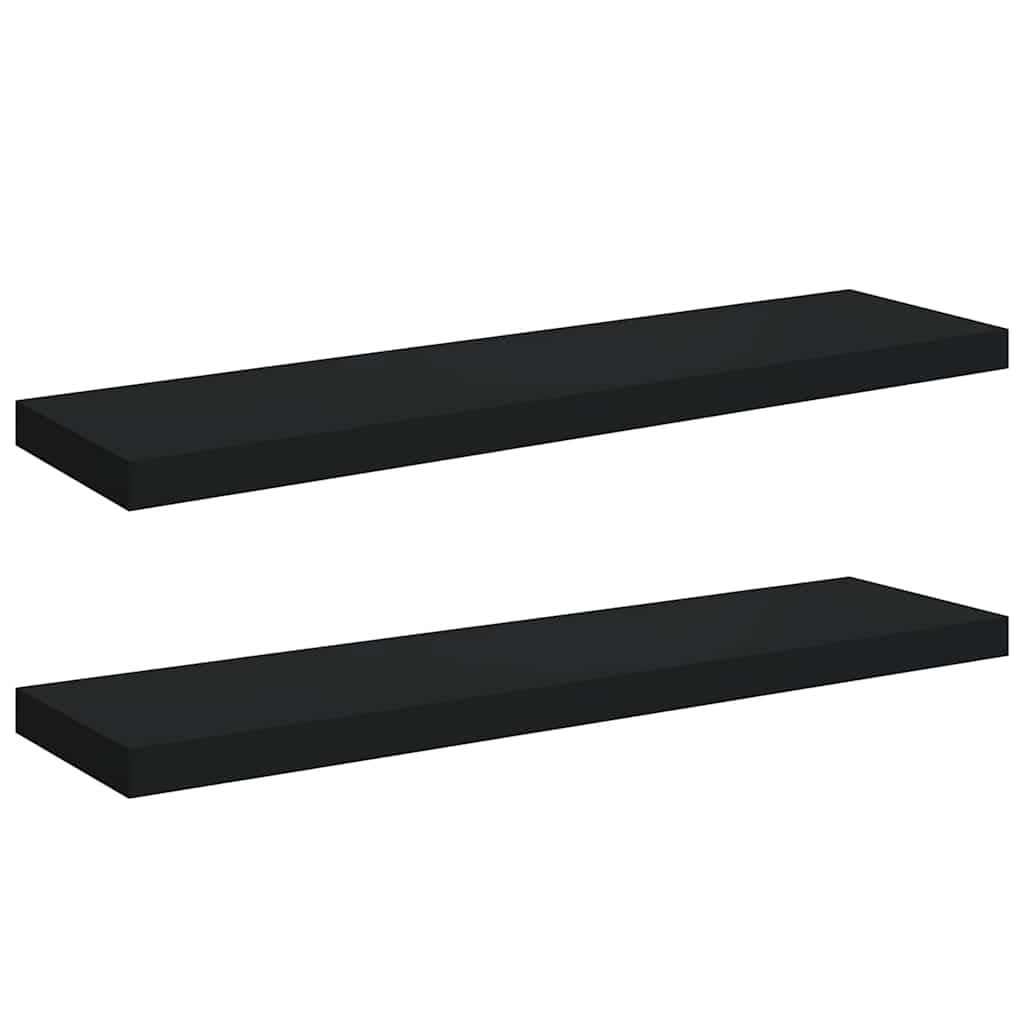 vidaXL Ράφια Τοίχου 2 τεμ. Μαύρα 90x23,5x3,8 εκ. MDF