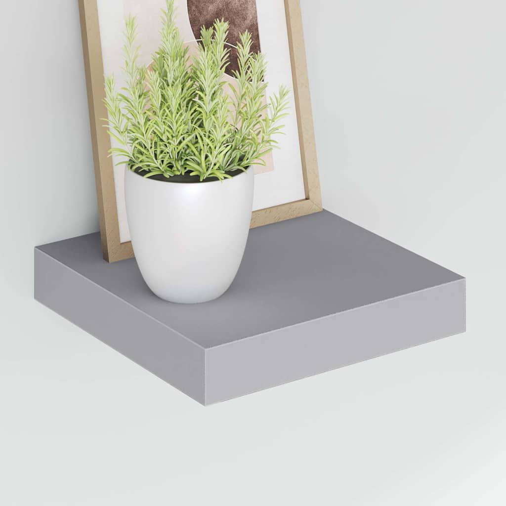 vidaXL Ράφια Τοίχου 4 τεμ. Γκρι 23x23,5x3,8 εκ. MDF