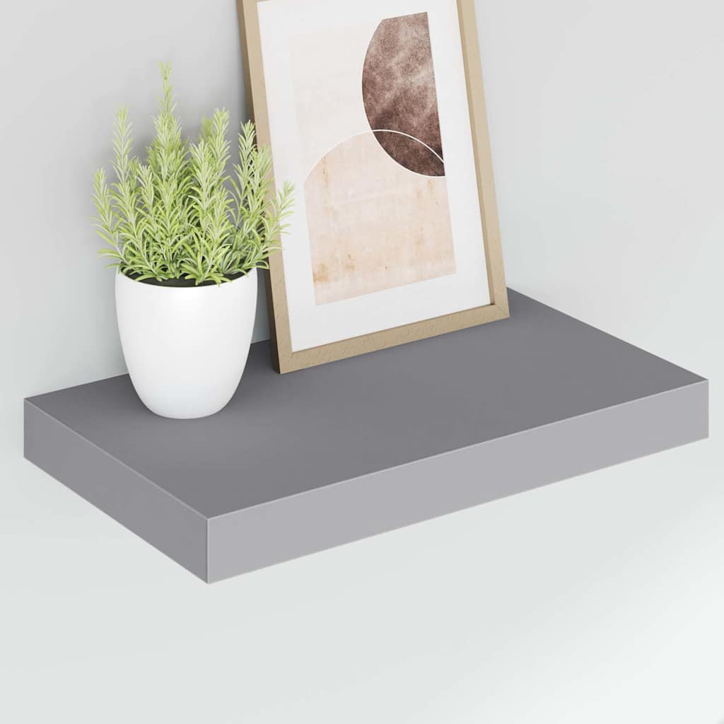 vidaXL Ράφια Τοίχου 2 τεμ. Γκρι 40x23x3,8 εκ. MDF
