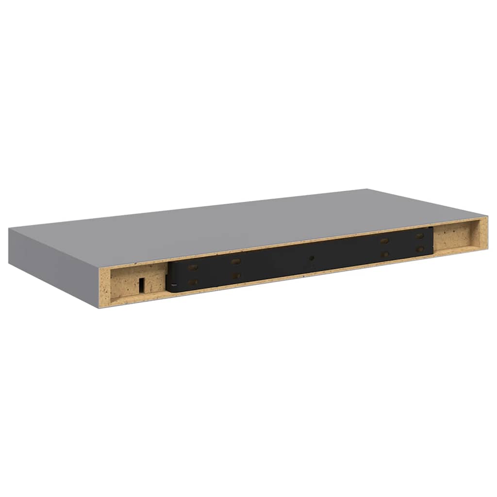 vidaXL Ράφια Τοίχου 2 τεμ. Γκρι 50x23,5x3,8 εκ. MDF