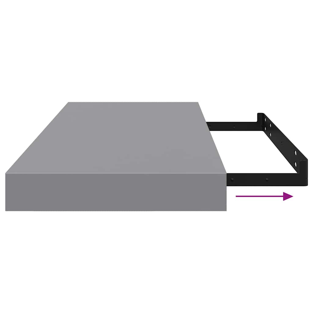 vidaXL Ράφι Τοίχου Γκρι 60x23,5x3,8 εκ. MDF