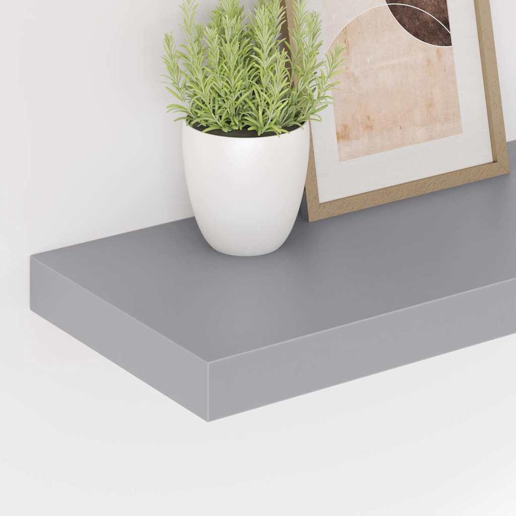 vidaXL Ράφια Τοίχου 2 τεμ. Γκρι 60 x 23,5 x 3,8 εκ. MDF