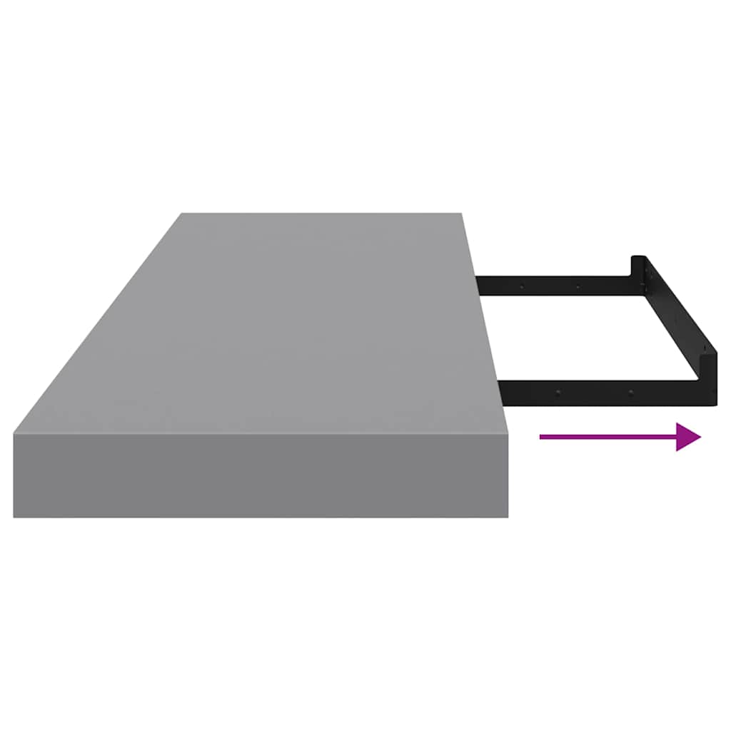 vidaXL Ράφι Τοίχου Γκρι 80x23,5x3,8 εκ. MDF