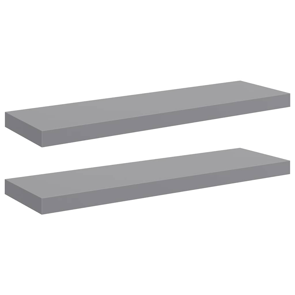 vidaXL Ράφια Τοίχου 2 τεμ. Γκρι 80x23,5x3,8 εκ. MDF