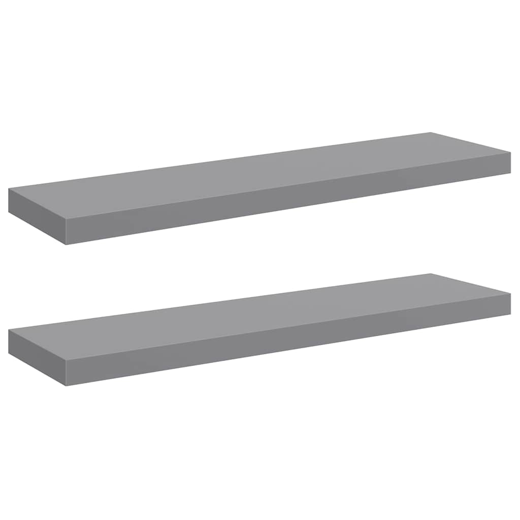 vidaXL Ράφια Τοίχου 2 τεμ. Γκρι 90x23,5x3,8 εκ. MDF