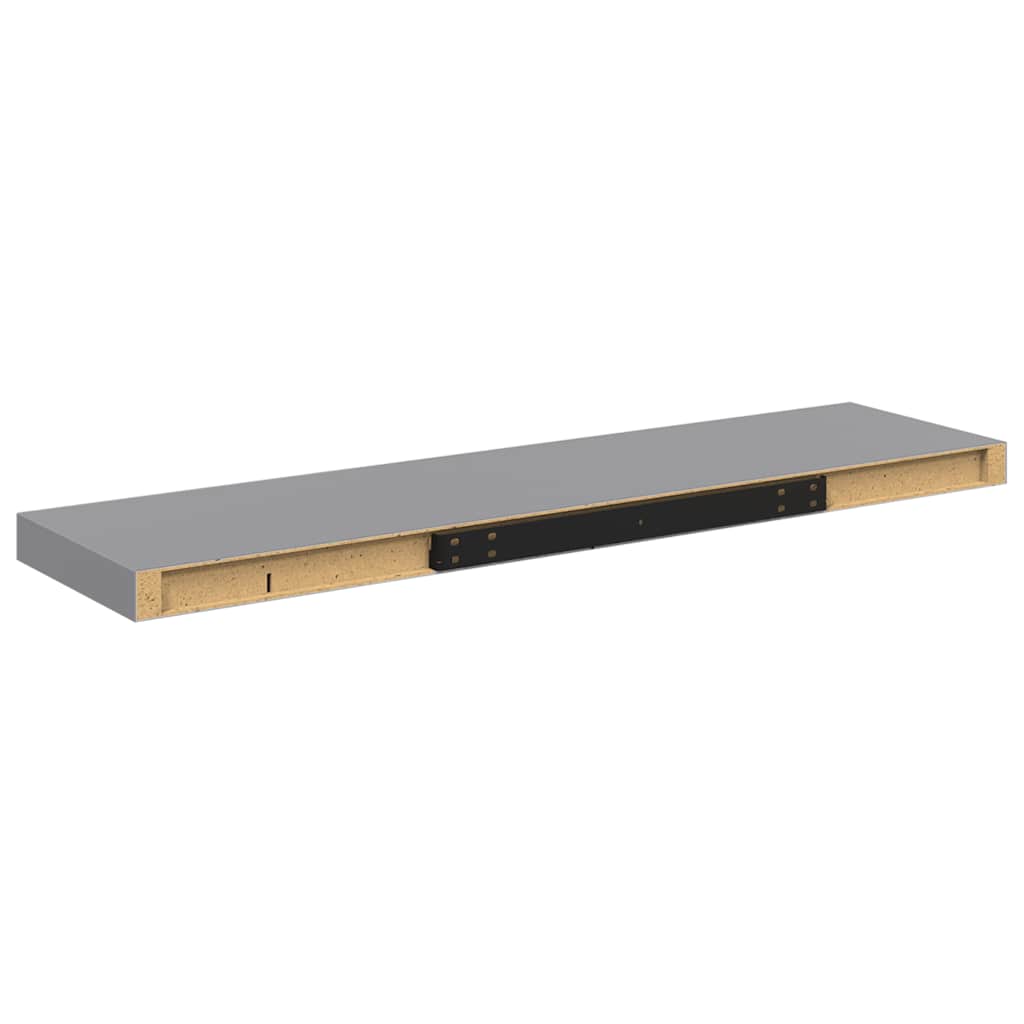 vidaXL Ράφια Τοίχου 4 τεμ. Γκρι 90x23,5x3,8 εκ. MDF