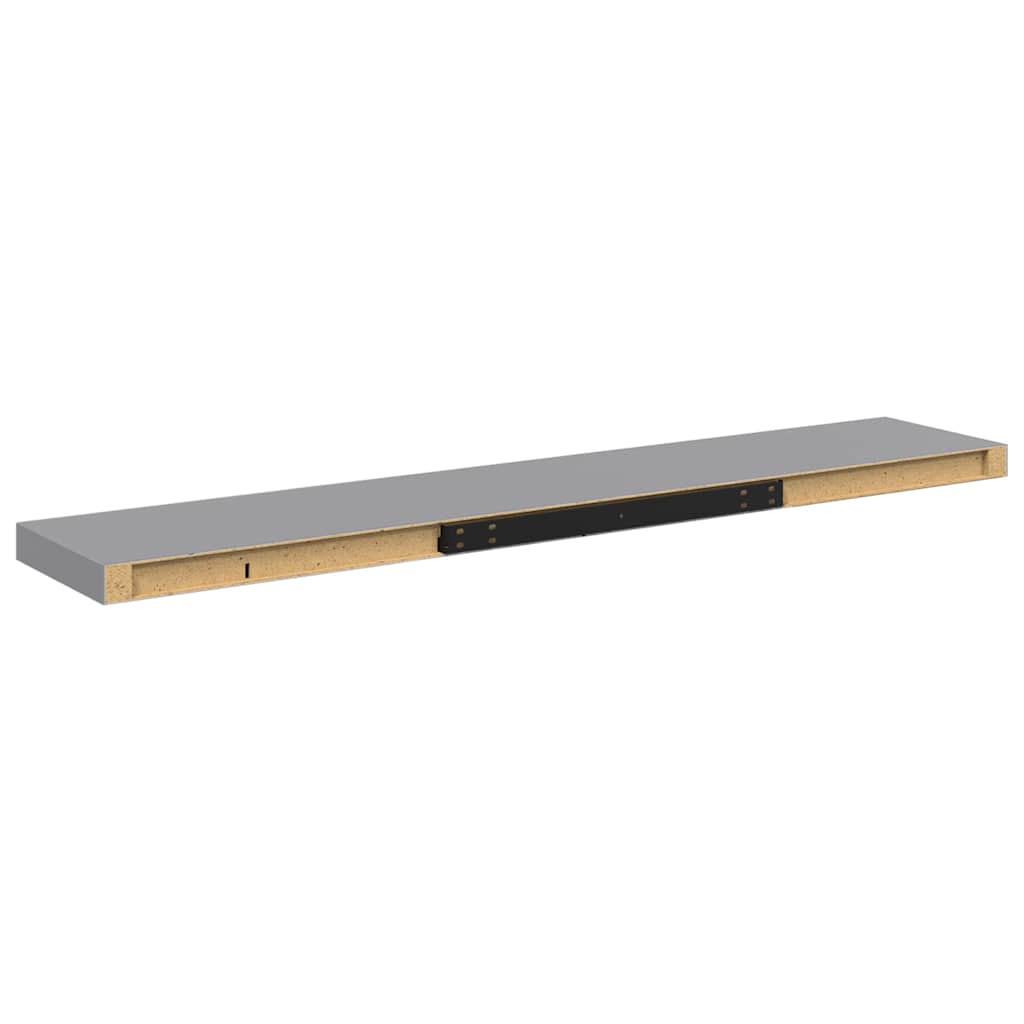 vidaXL Ράφια Τοίχου 2 τεμ. Γκρι 120x23,5x3,8 εκ. MDF