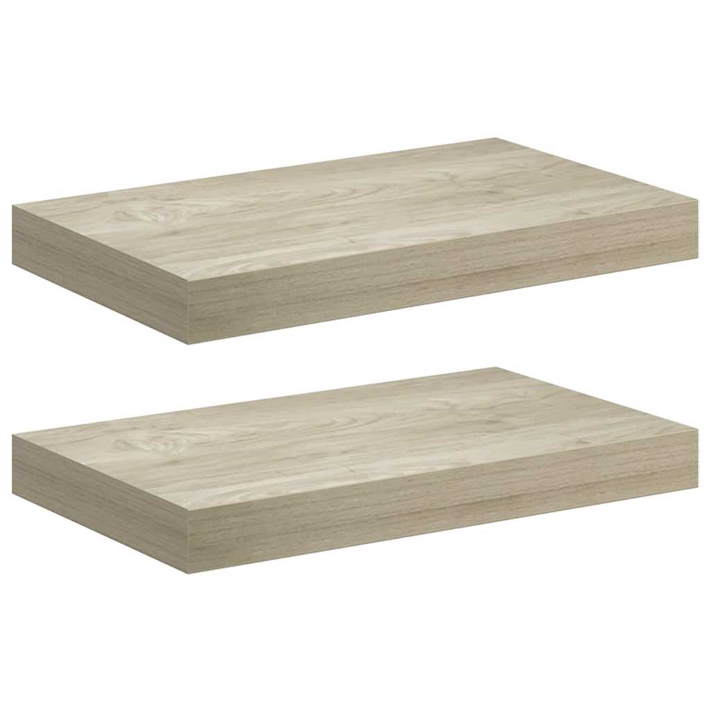 vidaXL Ράφια Τοίχου 2 τεμ. Χρώμα Δρυός 40x23,5x3,8 εκ. MDF