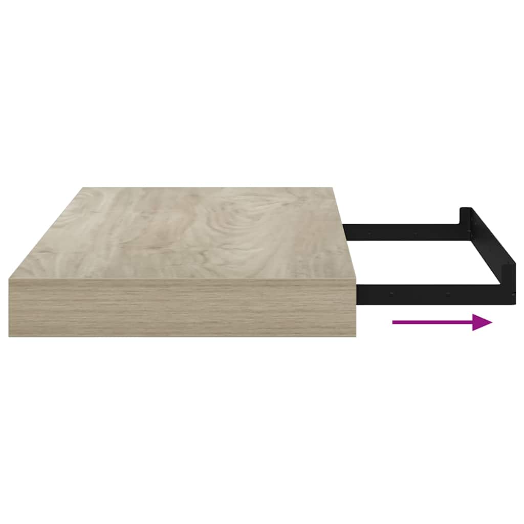 vidaXL Ράφια Τοίχου 2 τεμ. Χρώμα Δρυός 40x23,5x3,8 εκ. MDF