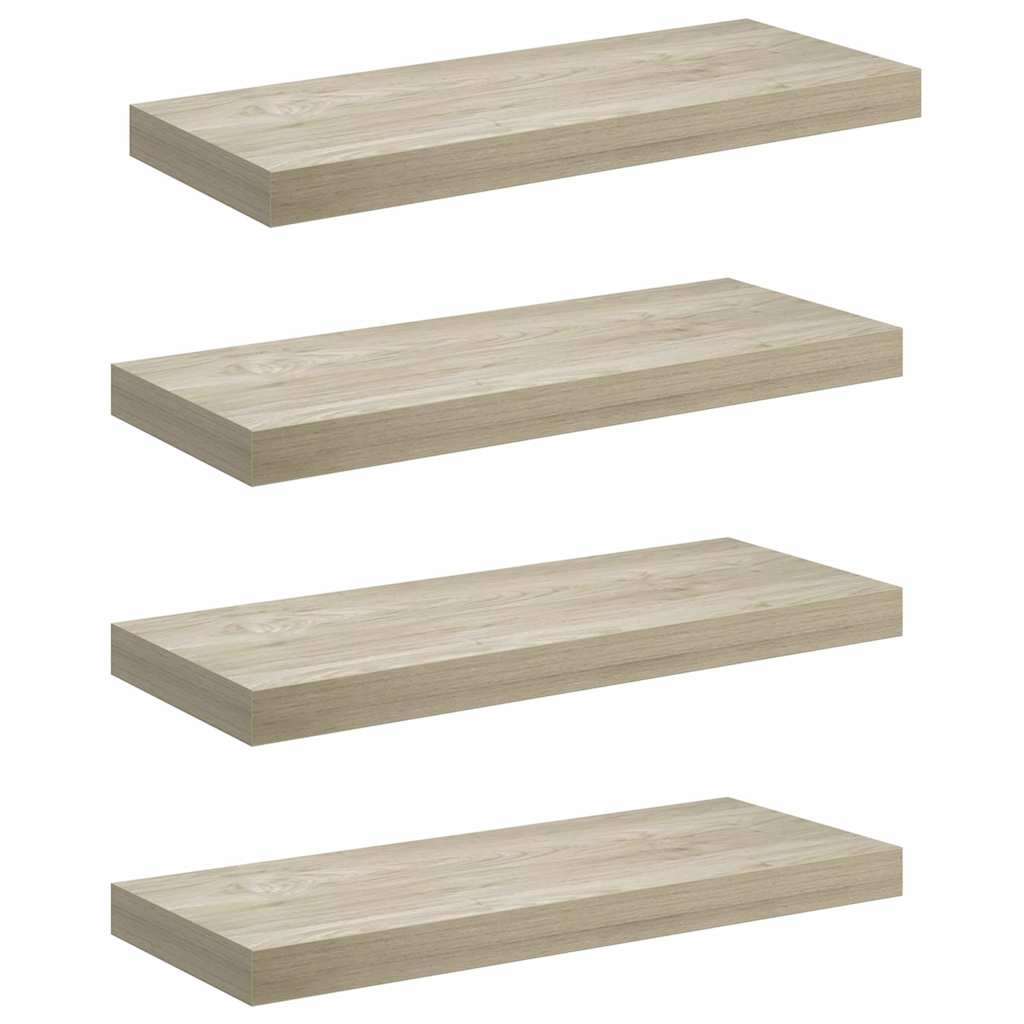 vidaXL Ράφια Τοίχου 4 τεμ. Χρώμα Δρυός 60x23,5x3,8 εκ. MDF